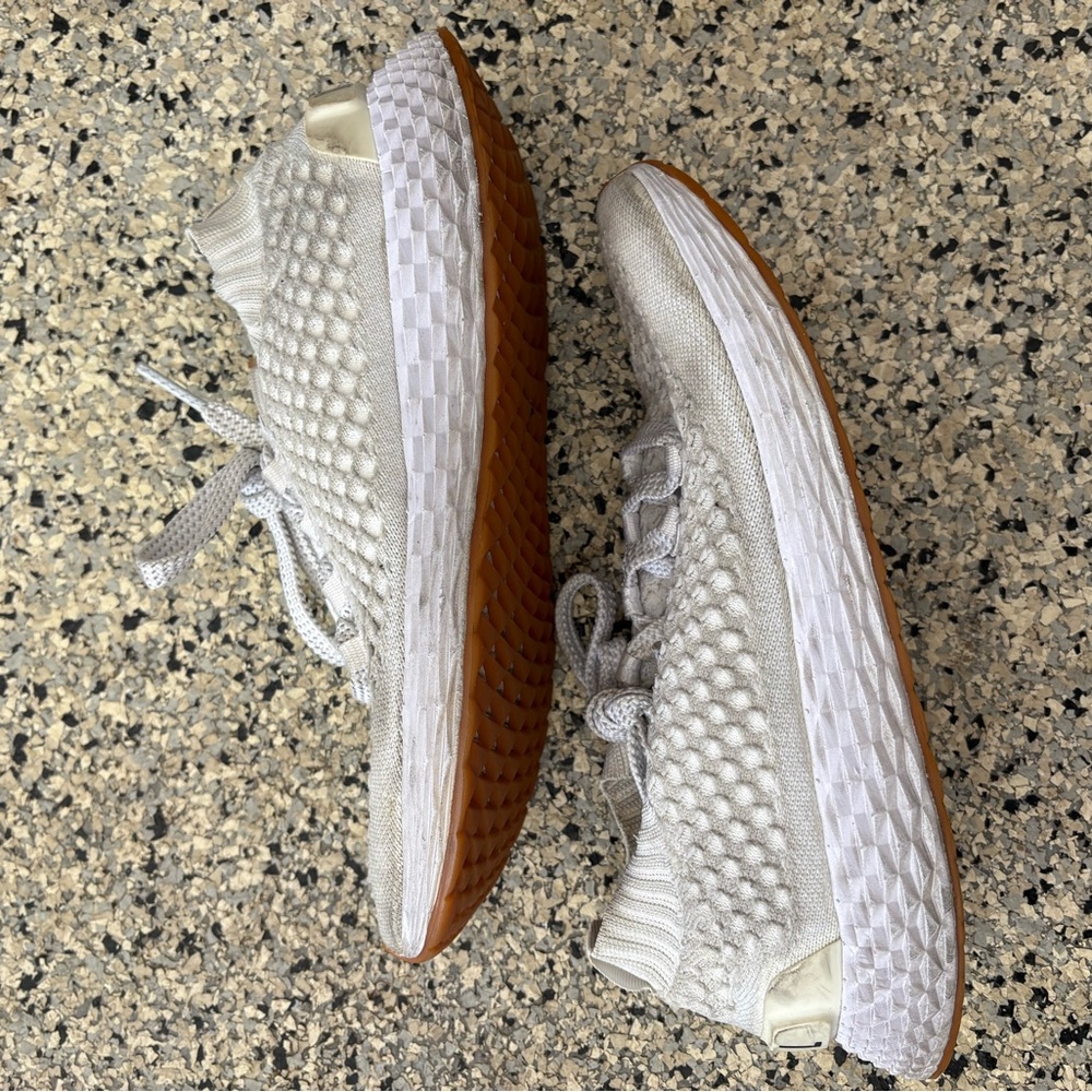 NOBULL Gray White Knit Athletic Shoes